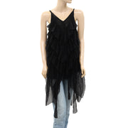 Free People Ruffle Swiss Dot Tunic Tank Top S