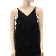 Free People Ruffle Swiss Dot Tunic Tank Top S