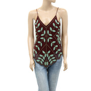 Free People Beaded Embellished Tank Cami Blouse Top XS
