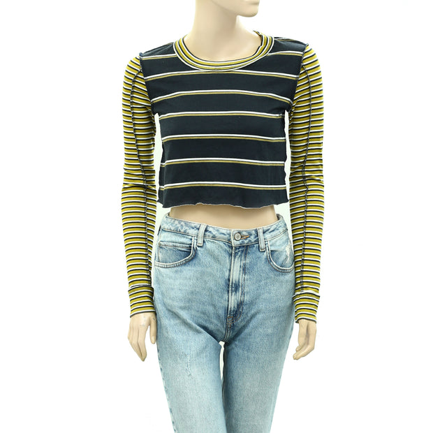 BDG Urban Outfitters Seb Spliced Stripe Tee Cropped Top M