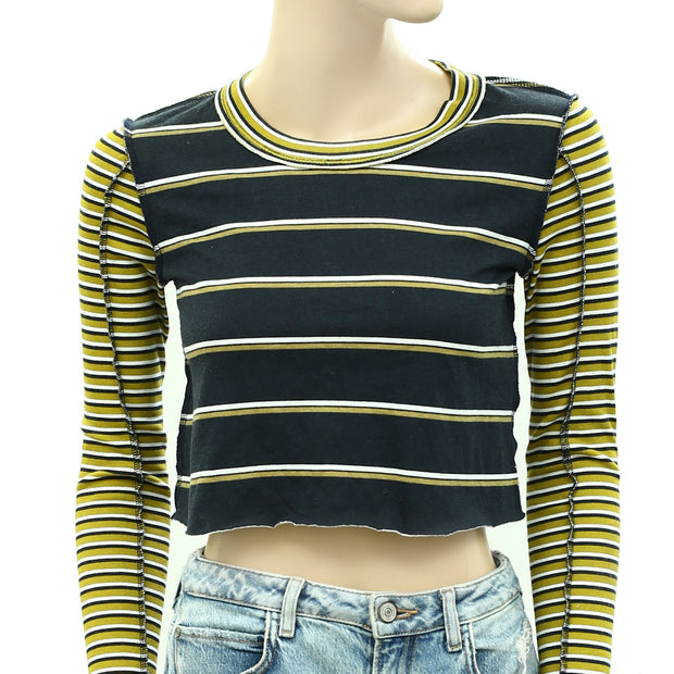 BDG Urban Outfitters Seb Spliced Stripe Tee Cropped Top M