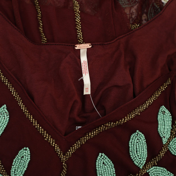 Free People Beaded Embellished Tank Cami Blouse Top XS