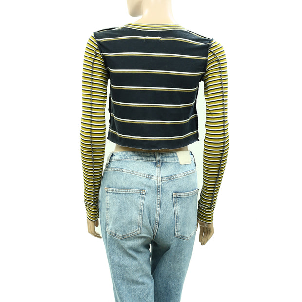 BDG Urban Outfitters Seb Spliced Stripe Tee Cropped Top M