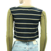 BDG Urban Outfitters Seb Spliced Stripe Tee Cropped Top M