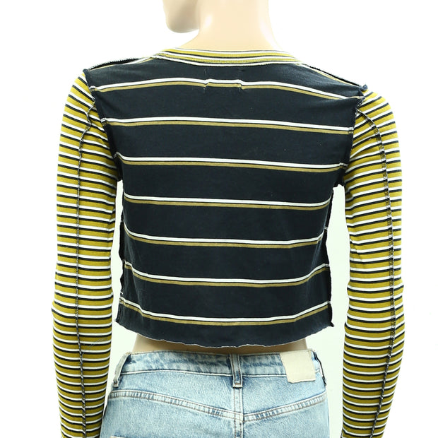 BDG Urban Outfitters Seb Spliced Stripe Tee Cropped Top M