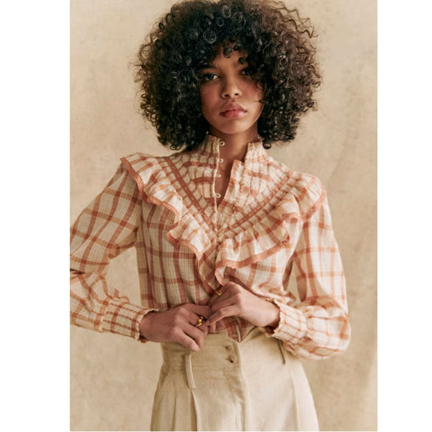Sezane Marty Buttondown Shirt Blouse Top