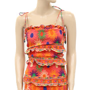 Farm Rio Anthropologie Coral Summer Sun Mini Dress XXS