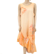 Daily Practice by Anthropologie Printed Asymmetrical Ruffle-Hem Dress