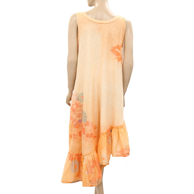 Daily Practice by Anthropologie Printed Asymmetrical Ruffle-Hem Dress