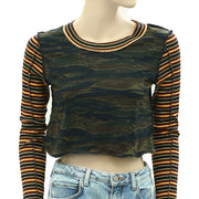 BDG Urban Outfitters Seb Spliced Long Sleeve Tee Cropped Top M