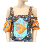 Love The Label Anthropologie Patchwork Cropped Tank Top S