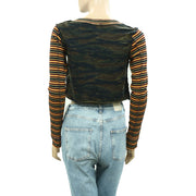BDG Urban Outfitters Seb Spliced Long Sleeve Tee Cropped Top M