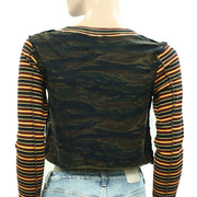 BDG Urban Outfitters Seb Spliced Long Sleeve Tee Cropped Top M