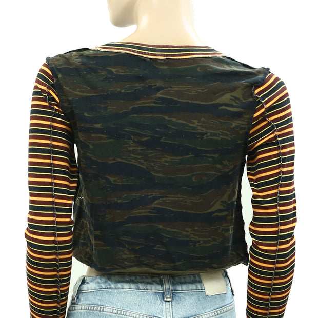 BDG Urban Outfitters Seb Spliced Long Sleeve Tee Cropped Top M