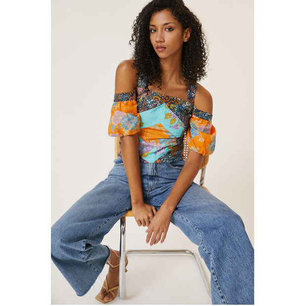 Love The Label Anthropologie Patchwork Cropped Tank Top S