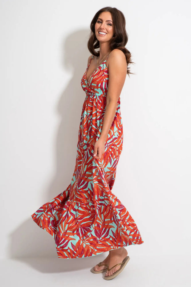 Pour Moi Strappy Tiered Hem Maxi Dress XS