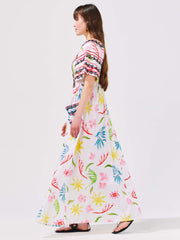 Hayley Menzies Sun Wink Embellished Kimono Sleeve Cotton Maxi Dress XL