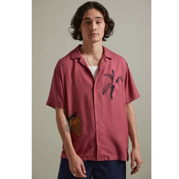 Urban Outfitters UO Buttondown Pop Art Graphic Camp Collar Shirt Men's M