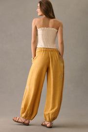 By Anthropologie Embroidered Parachute Pants L