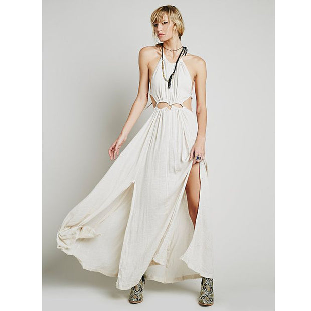 Free People Endless Summer Halter Solid Cutout Maxi Dress