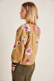 Anthropologie Maeve Needlepoint Bomber Jacket Top S