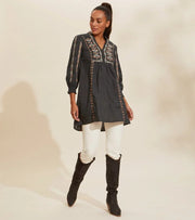Odd Molly Anthropologie Charlotte Tunic Mini Dress XS-0