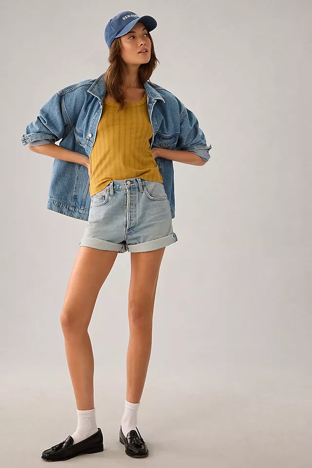 Anthropologie Pilcro Pointelle Scoop-Neck Tee Blouse Top