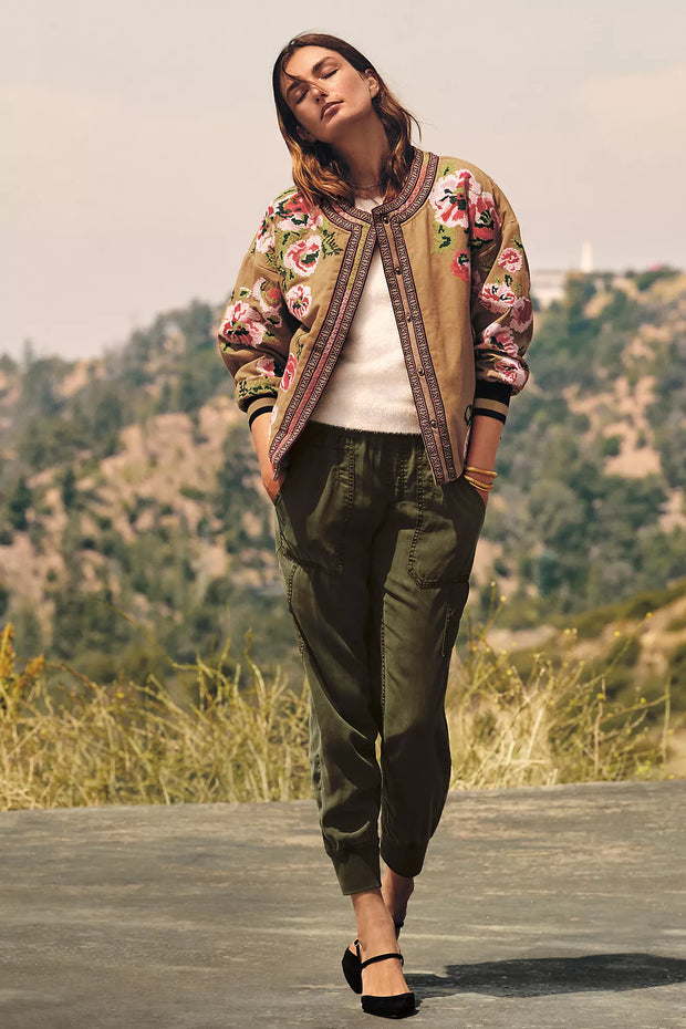 Anthropologie Maeve Needlepoint Bomber Jacket Top S