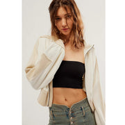 Free People We The Free Asher Track Zip Up Jacket Cropped Top XS