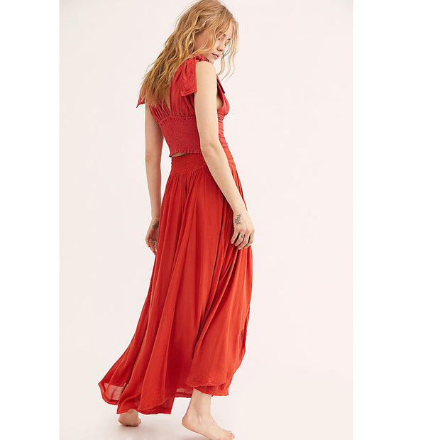 Free People Endless Summer Coast To Coast Wrap Midi Skirt S