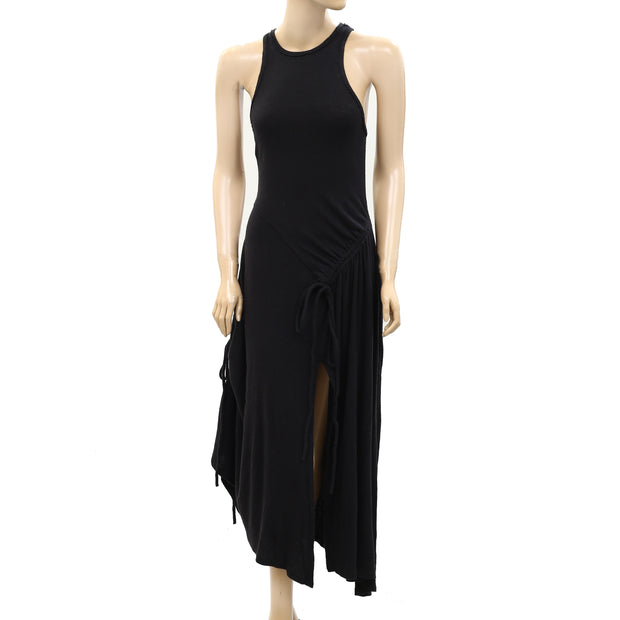 Free People FP Beach Solid Black Midi Dress XS