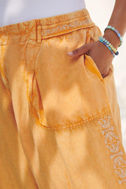 By Anthropologie Embroidered Parachute Pants L