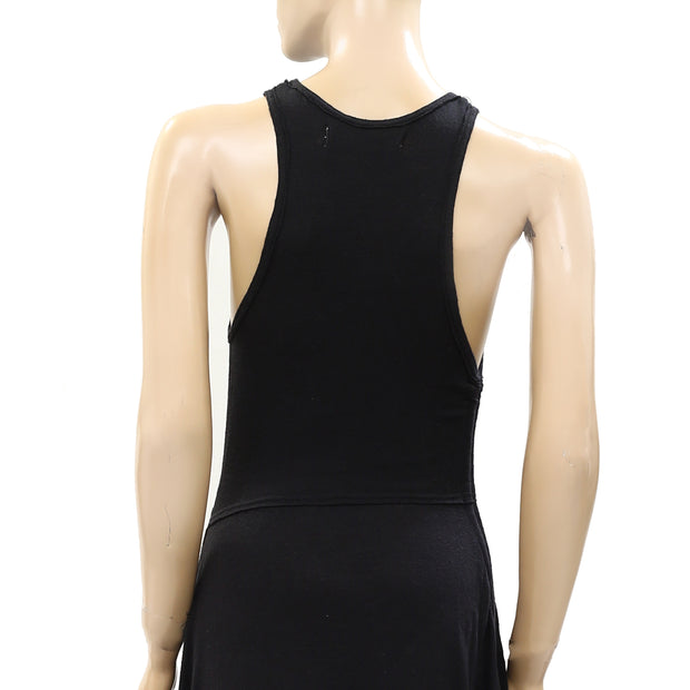 Free People FP Beach Solid Black Midi Dress XS