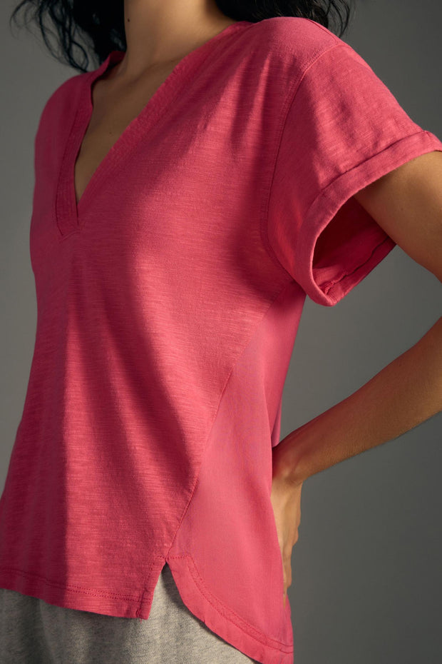 Daily Practice by Anthropologie V-Neck Short-Sleeve Tee Tunic Top