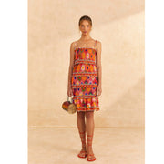 Farm Rio Anthropologie Coral Summer Sun Mini Dress XXS