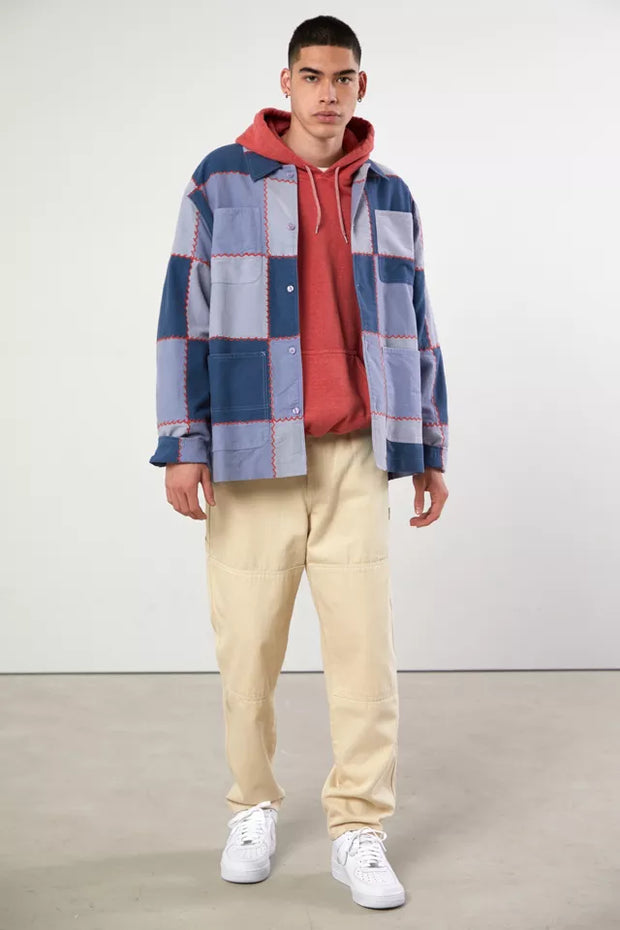 Urban Outfitters UO Patchwork Blanket Stitch Chore Shirt Jacket Men's M