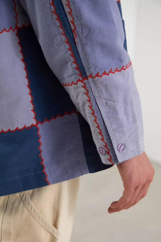 Urban Outfitters UO Patchwork Blanket Stitch Chore Shirt Jacket Men's M