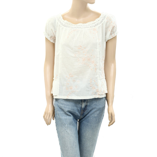 Odd Molly Anthropologie My Everything Floral Embroidered Blouse Top XS-0