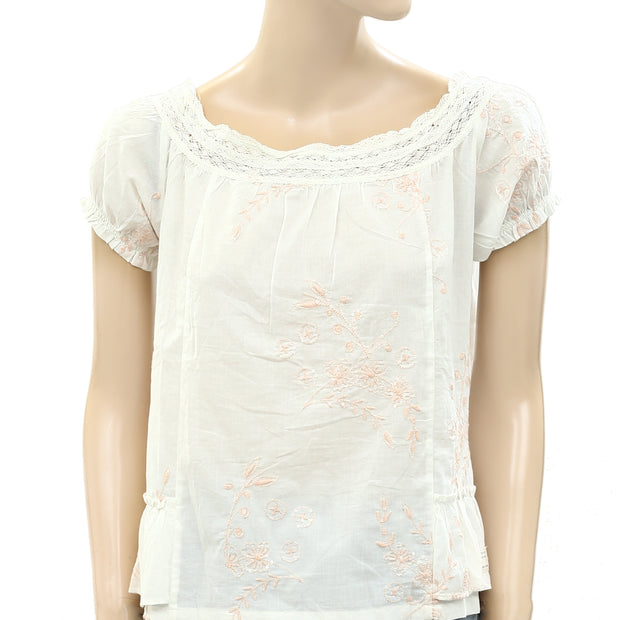 Odd Molly Anthropologie My Everything Floral Embroidered Blouse Top XS-0