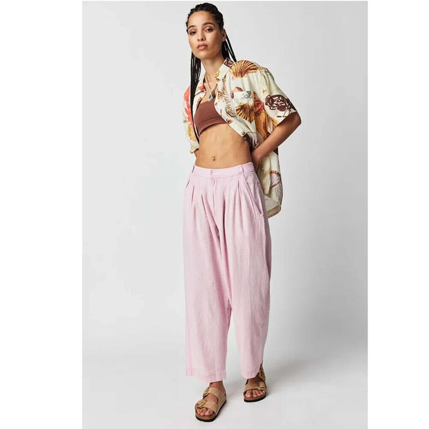 Free People Lotta Love Linen Trousers Pants