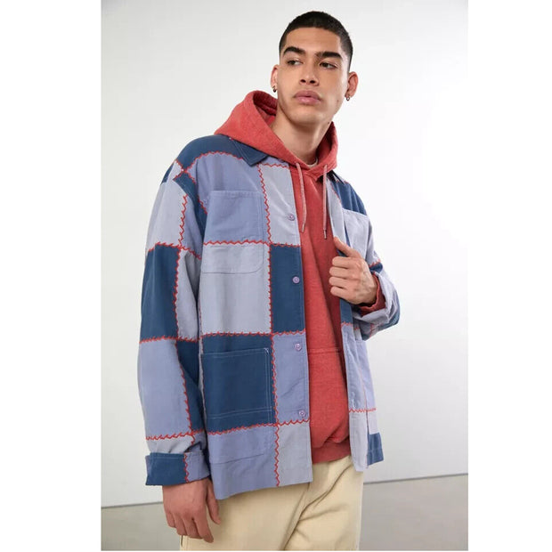 Urban Outfitters UO Patchwork Blanket Stitch Chore Shirt Jacket Men's M