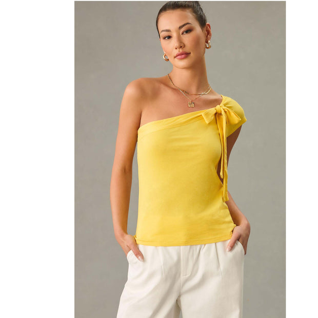 Anthropologie Maeve One-Shoulder Bow Blouse Top XXS