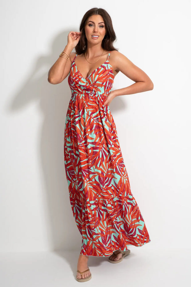 Pour Moi Strappy Tiered Hem Maxi Dress XS
