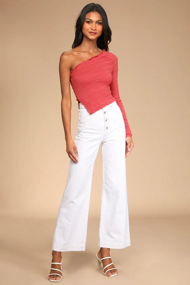 Free People Jasmine One-Shoulder Blouse Top