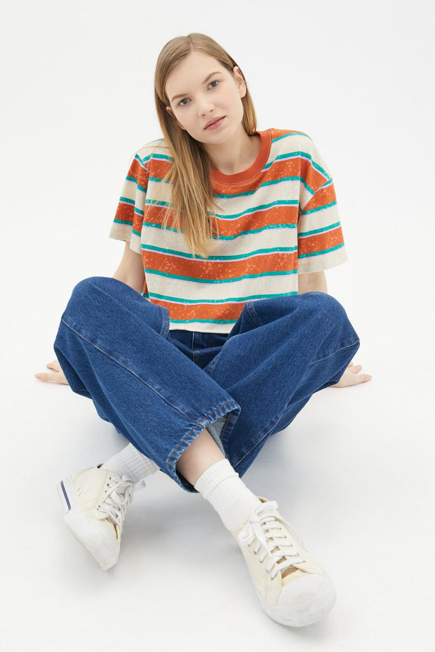 BDG Urban Outfitters Twin Flame Cropped Tee Top XS