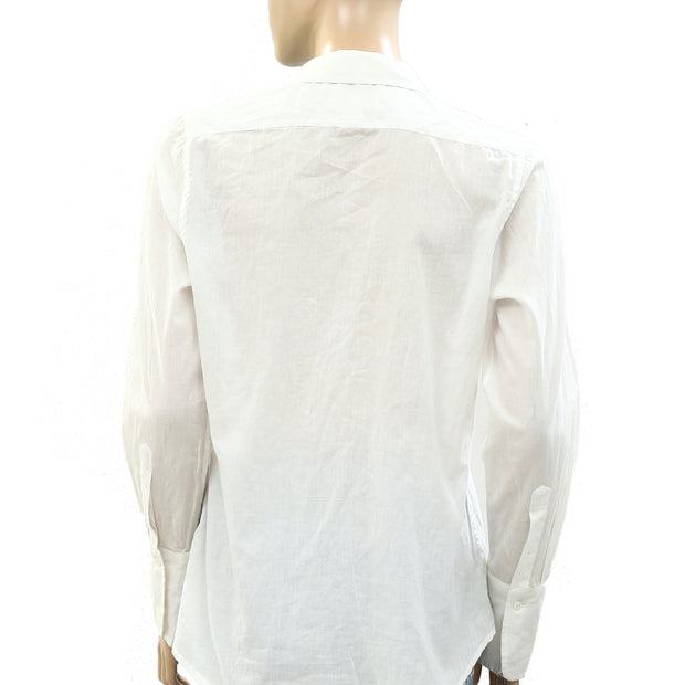 Nili Lotan Cotton Voile NL Buttondown Shirt Blouse Top S