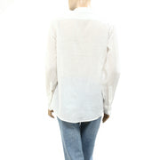Nili Lotan Eyelet Embroidered Buttondown Shirt Tunic Top S