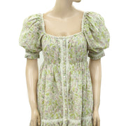 Love The Label Anthropologie Buttondown Puff Sleeve Mini Dress XS