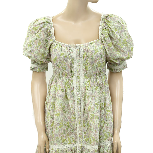 Love The Label Anthropologie Buttondown Puff Sleeve Mini Dress XS