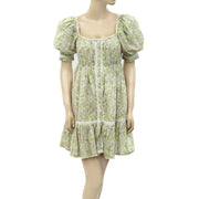 Love The Label Anthropologie Buttondown Puff Sleeve Mini Dress XS